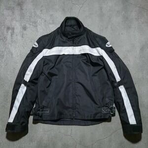 Xelement Motorcycle Jacket Mens Medium‎ Black White Padded Biker Riding Gear